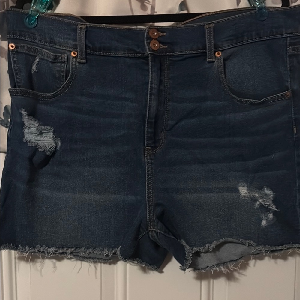 Distressed Denim Shorts